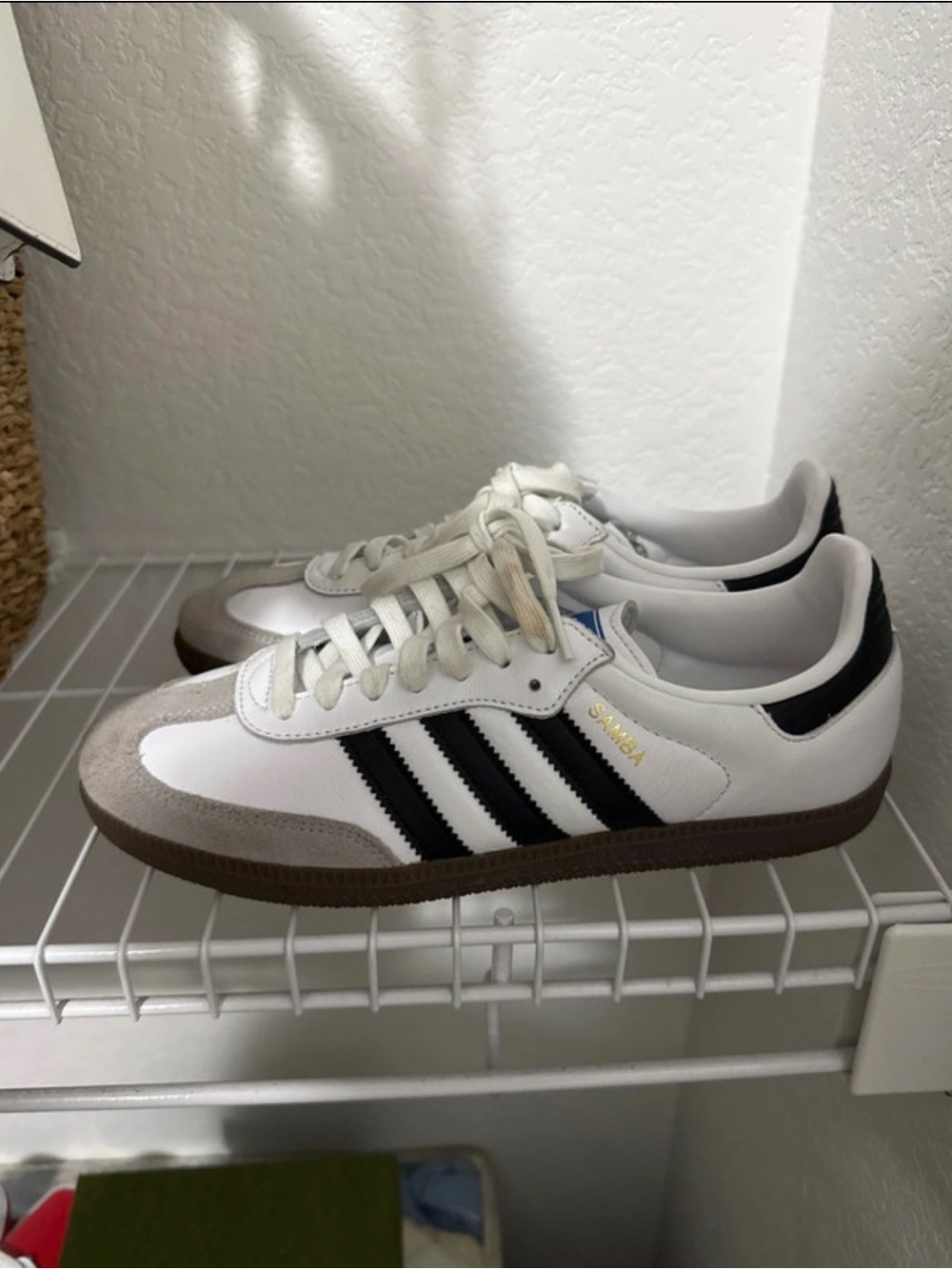 adidas White/Black Samba Leather Sneakers